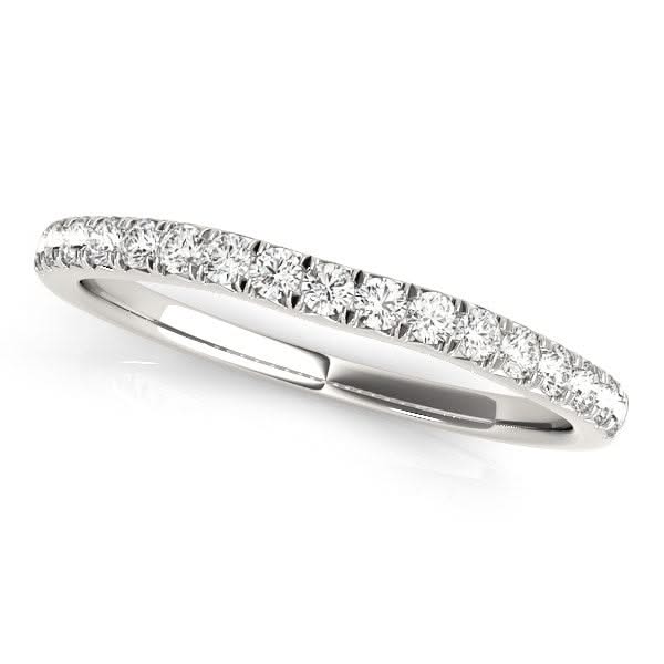 14k White Gold Curved Style Diamond Wedding Ring (1/3 cttw) 14K white gold ring with curved row of round diamond stones