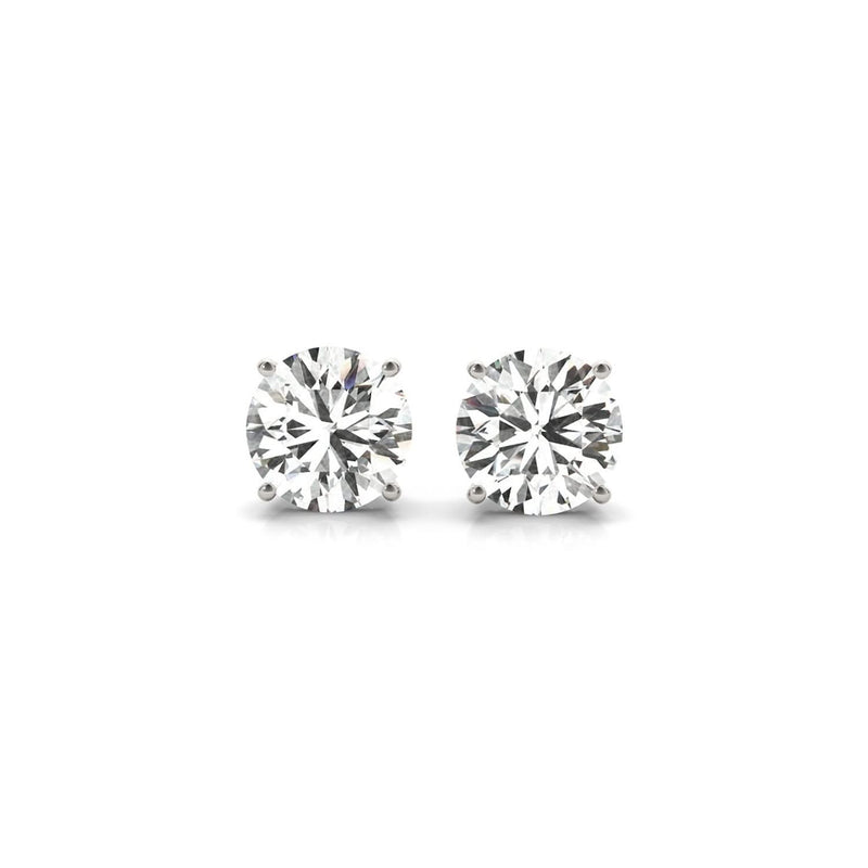 3 cttw Certified IGI Lab Grown Round Diamond Stud Earrings 14k White Gold(G/VS2) 14K white gold stud earrings with 2 round diamond stones