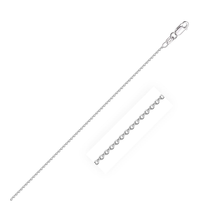 10k White Gold Oval Cable Link Chain (0.97 mm) 10K white gold oval cable link chain 0.97 mm fine polished necklace