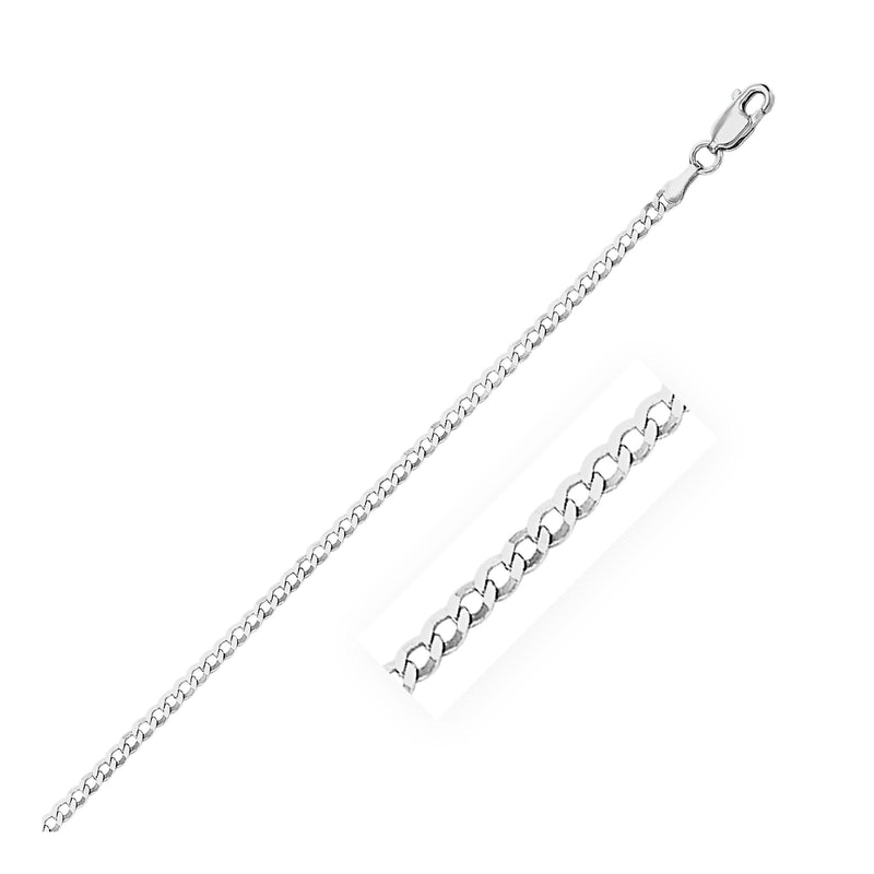 2.6mm 14k White Gold Curb Link Anklet Product Image