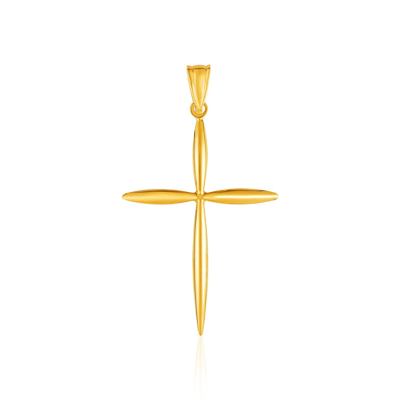 14k Yellow Gold Rounded and Pointed Cross Pendant 14K yellow gold rounded and pointed cross pendant