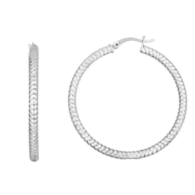 Sterling Silver Large Hoop Earrings with Braid Texture 925 sterling silver large hoop earrings with braided rope texture
