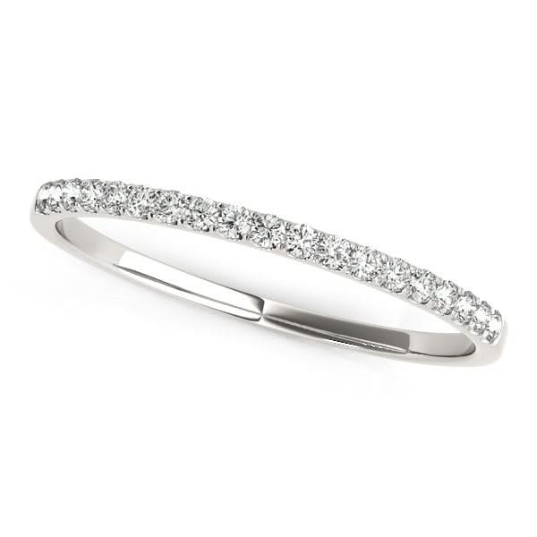 14k White Gold Pave Set Round Diamond Wedding Ring (1/8 cttw) 14K white gold ring with round pave diamond stones