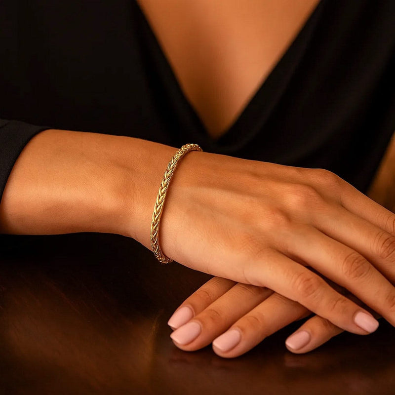 14k Yellow Gold Light Weight Wheat Bracelet (3.20 mm) Product Image