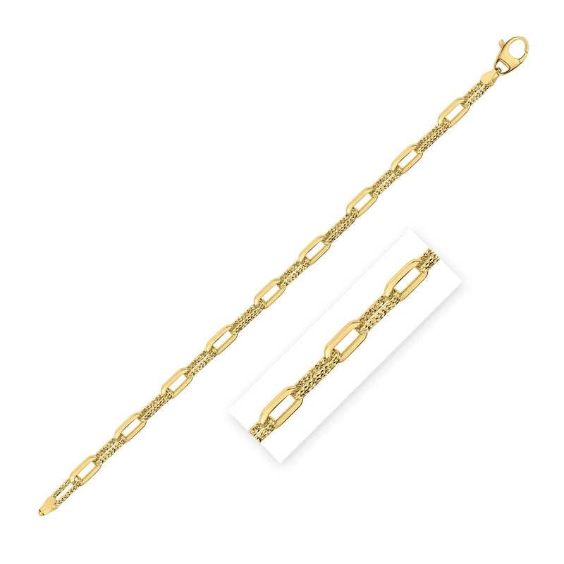 14k Yellow Gold Diamante Paperclip Chain Bracelet (4.00 mm) 14K yellow gold paperclip chain bracelet with 4.00 mm links