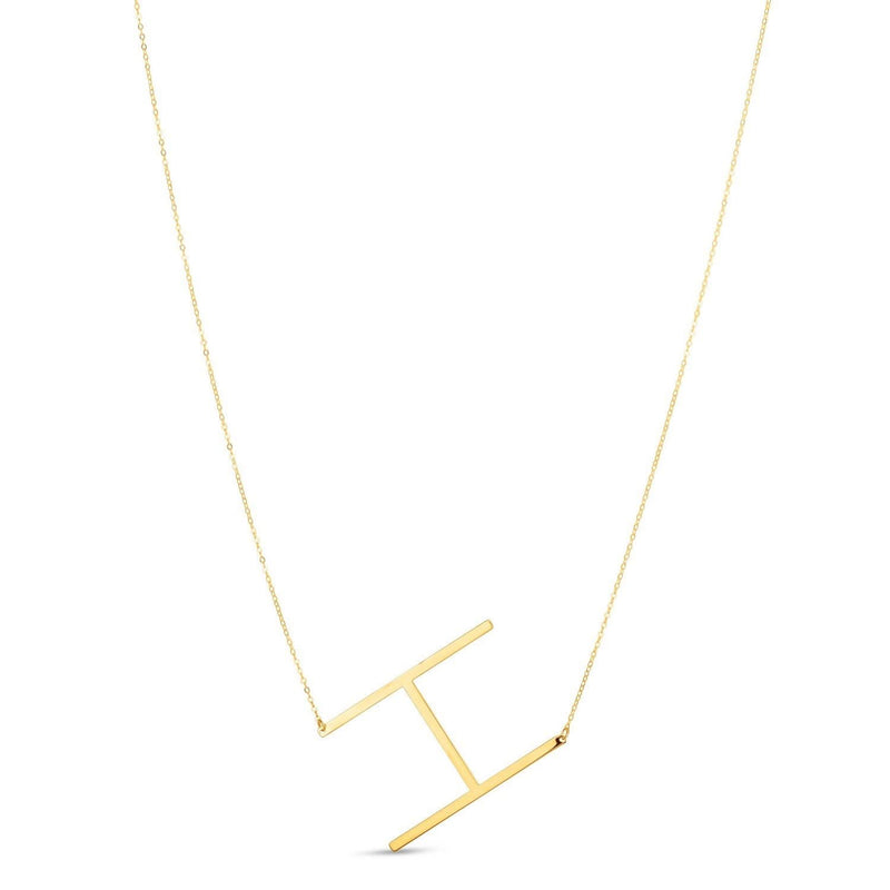 14K Yellow Gold Yours Truly Large Initial H Necklace 14K yellow gold initial H pendant necklace with polished finish