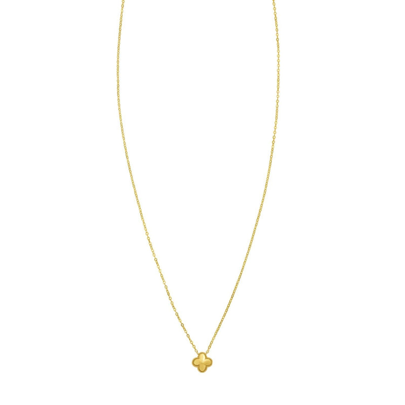 14K Yellow Gold Puffed Mini Clover Pendant Necklace 14K yellow gold puffed mini clover pendant necklace