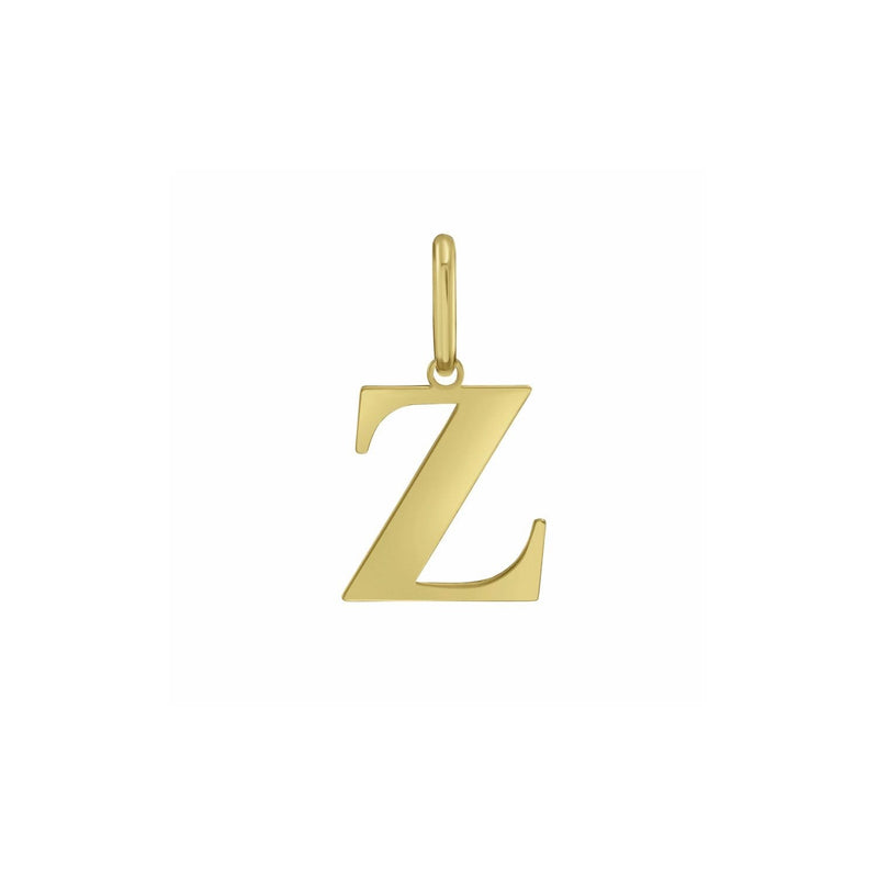 14K Yellow Gold Initial Z Charm Pendant 14K yellow gold initial Z charm pendant with polished solid gold letter
