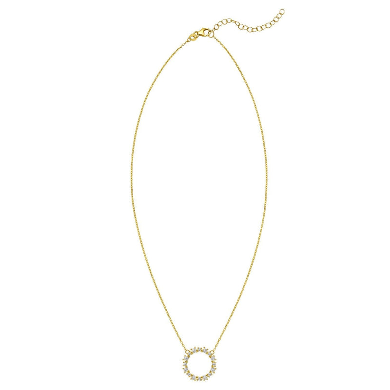 14K Yellow Gold Diamon Oro Circle Necklace 14K yellow gold open circle pendant necklace on a fixed bail
