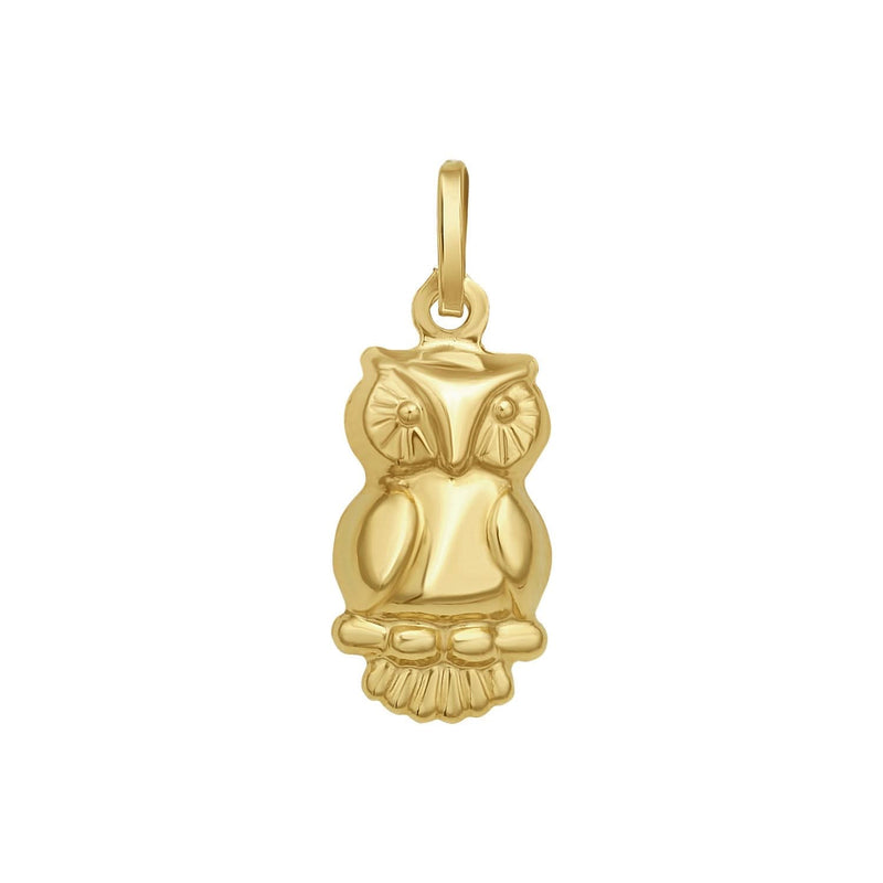 14K Yellow Gold Polished Owl Charm Pendant 14K yellow gold polished owl charm pendant with integrated bail