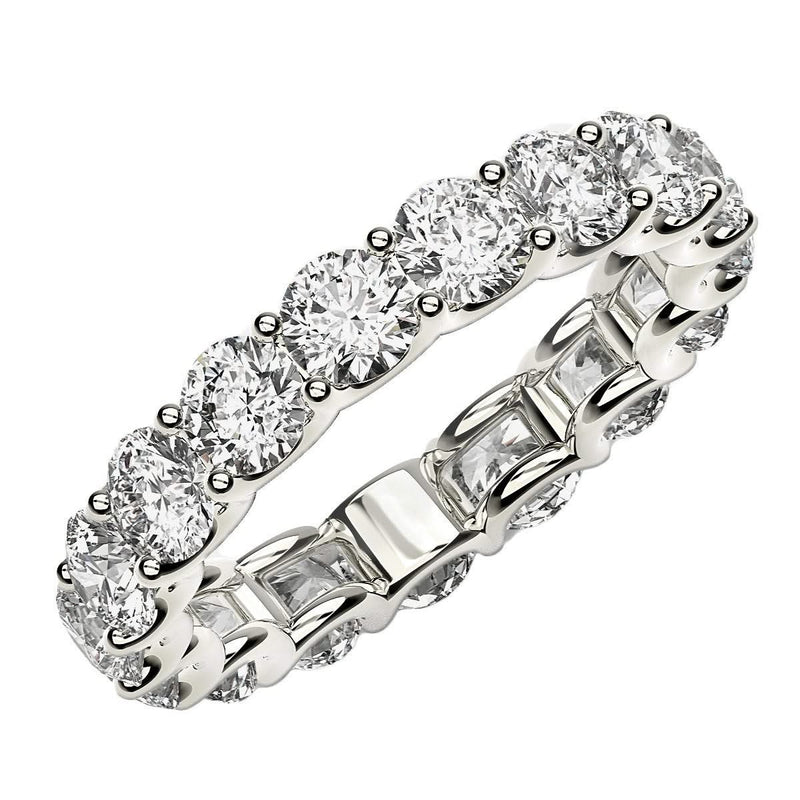 Round Cut Lab Grown Diamond Eternity Ring in 14k White Gold (3 cttw FG/VS2) 14K white gold eternity ring with round diamond stones