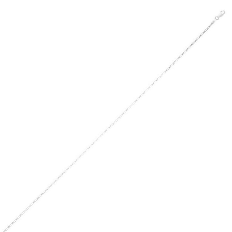 Sterling Silver Rhodium Plated Petite Alternating Paperclip Chain (3.15 mm) Sterling silver rhodium plated petite alternating paperclip chain 3.15 mm