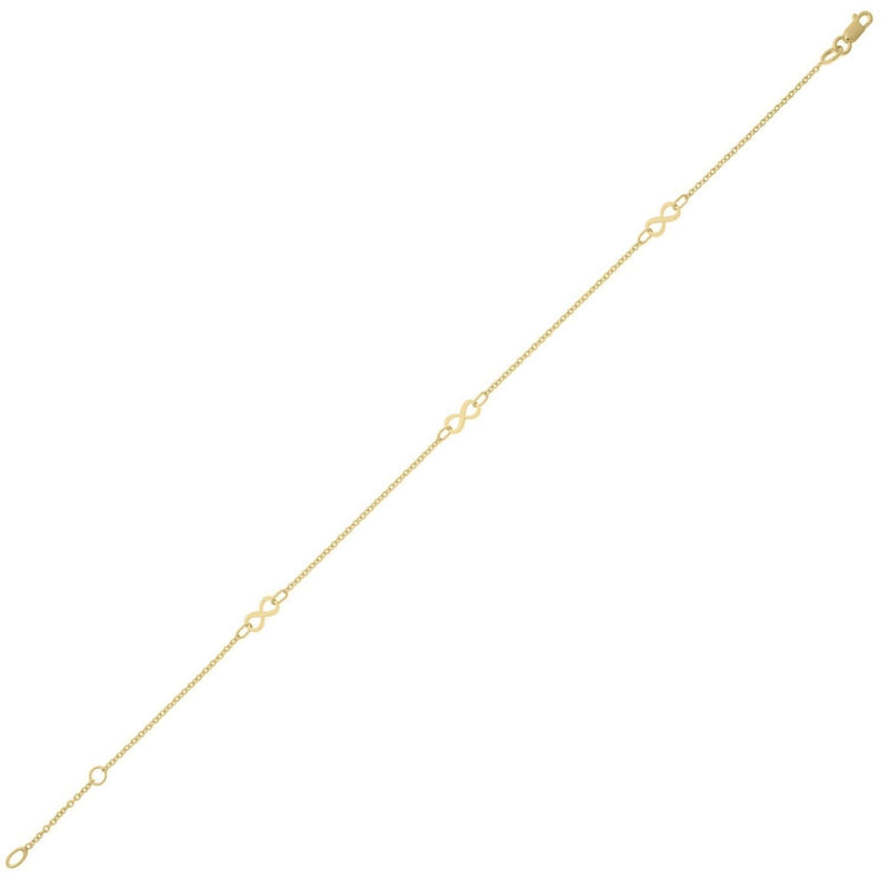 10K Yellow Gold Infinity Anklet 10K yellow gold infinity link anklet with spring ring clasp