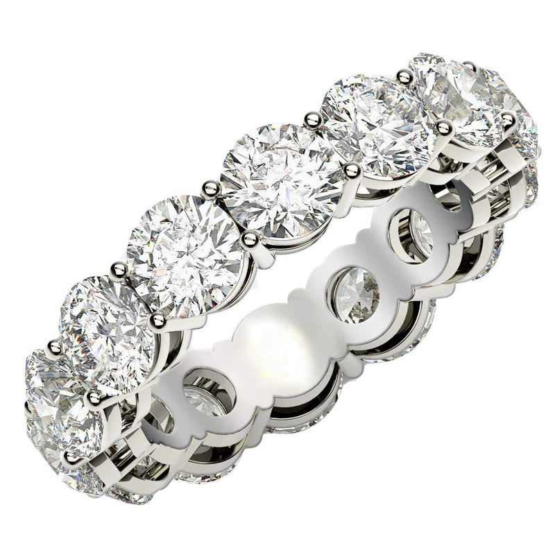 Round Cut Lab Grown Diamond Eternity Ring in 14k White Gold (6 cttw FG/VS2) 14K white gold eternity ring with round diamond stones set around the full band