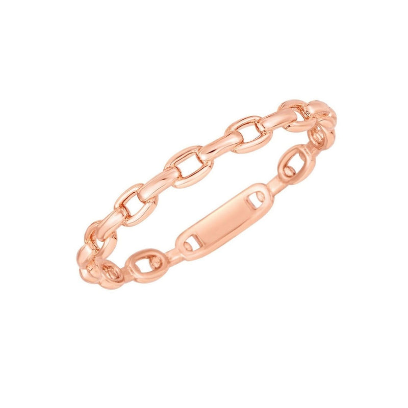 14K Rose Gold Oval Links Stackable Ring 14K rose gold ring with oval linked band in a low stackable profile