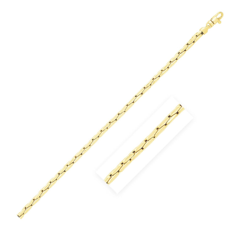 14k Yellow Gold High Polish Compressed Cable Link Chain (4.50 mm) 14K yellow gold cable link chain with high polish finish at 4.50 mm width