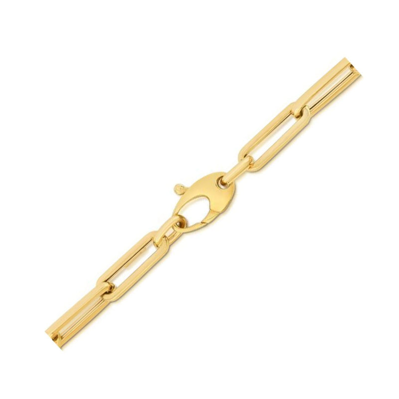 10K Yellow Gold Lite Paperclip Bracelet (4.20 mm) 10K yellow gold paperclip bracelet with 4.20 mm flat links and lobster clasp