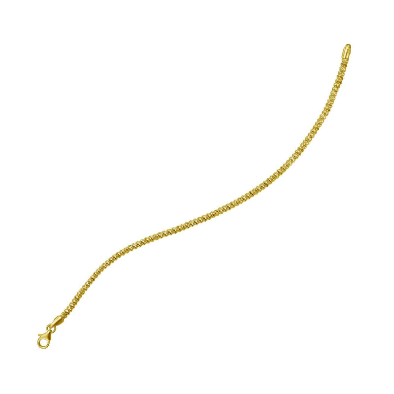 14K Yellow Gold Sparkle Spring Chain Bracelet (2.70 mm) 14K yellow gold sparkle spring chain bracelet in 2.70 mm faceted links