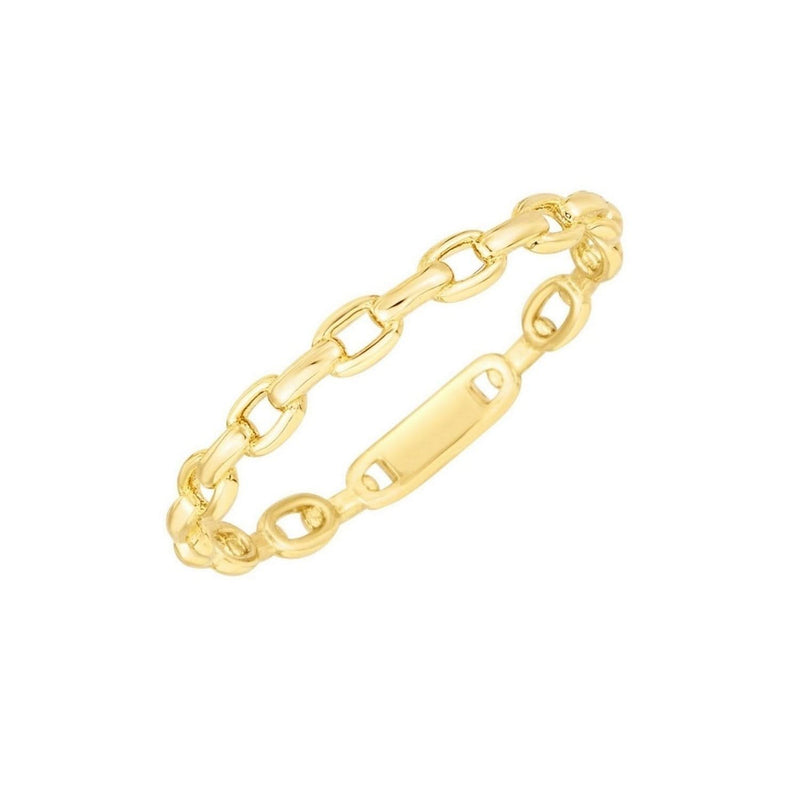 14K Yellow Gold Oval Links Stackable Ring 14K yellow gold stackable ring with oval linked chain design