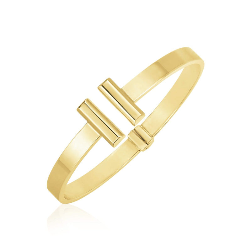 14k Yellow Gold High Polish Bar Cuff Bangle (6.00 mm) 14K yellow gold bar cuff bangle with high-polish finish, 6.00 mm width