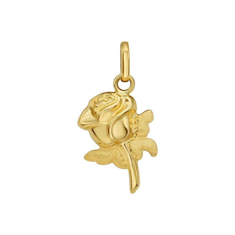 14K Yellow Gold Polished Rose Charm Pendant 14K yellow gold polished rose charm pendant with no stones