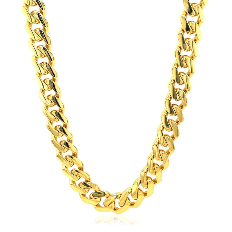 14k Yellow Gold Polished Miami Cuban Chain Necklace Product Image