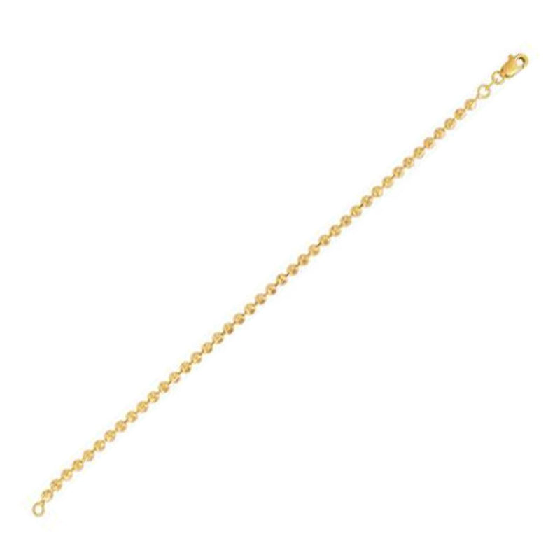 Moon Cut Bead Chain in 14k Yellow Gold (3.00 mm) 14K yellow gold moon cut bead chain with faceted 3.00 mm beads