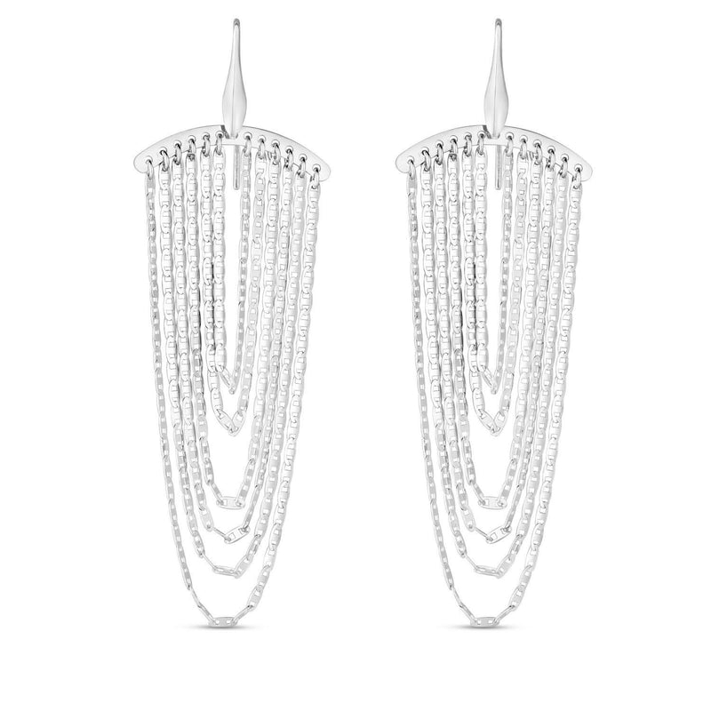 Sterling Silver Multi Strand Chain Drop Chandelier Earrings Sterling silver 925 multi strand chain drop chandelier earrings