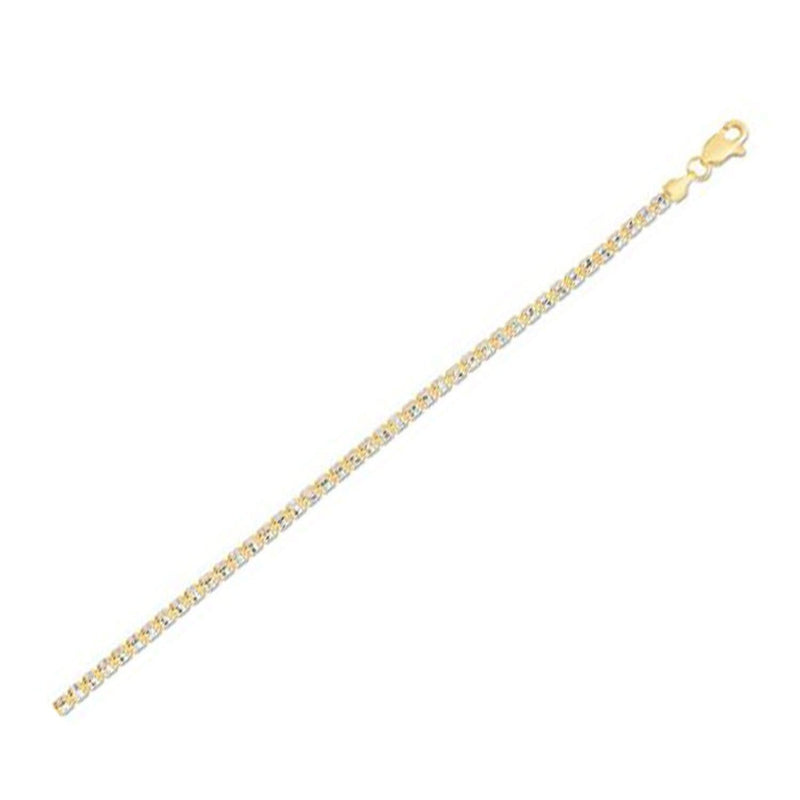 Ice Barrel Chain in 14k Yellow Gold (2.70 mm) 14K yellow gold ice barrel chain with rounded cylindrical links at 2.70 mm