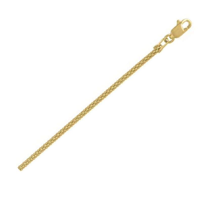 Popcorn Chain in 14k Yellow Gold (1.60 mm) 14K yellow gold popcorn chain with coiled beaded-texture links, 1.60 mm width