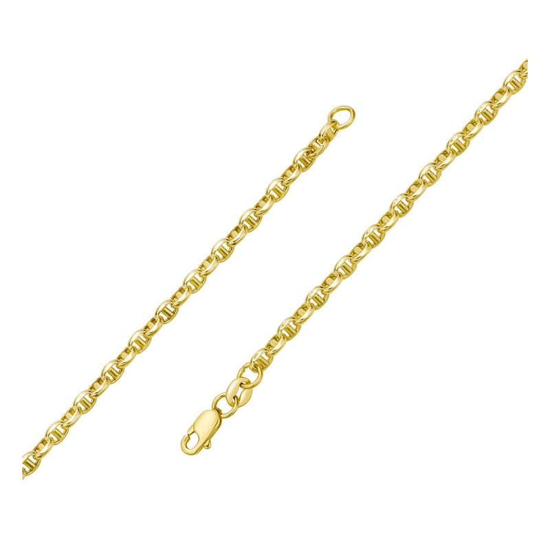 14k Yellow Gold Lite Anchor Chain (3.00 mm) 14K yellow gold anchor chain with 3.00 mm barred oval links