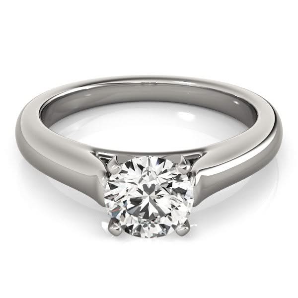 14k White Gold Cathedral Design Solitaire Diamond Engagement Ring (1 cttw) Product Image