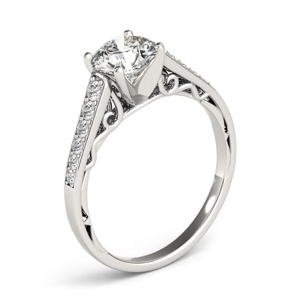 14k White Gold Cathedral Design Diamond Engagement Ring (1 1/4 cttw) Product Image