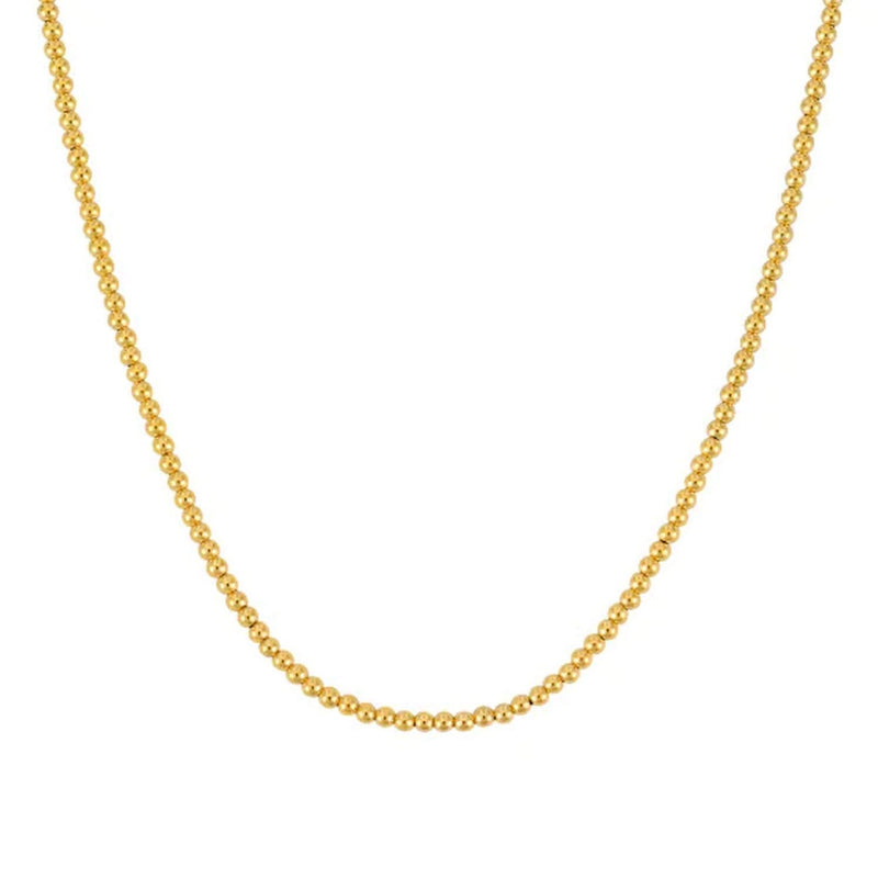 14k Yellow Gold Bead Chain (3mm) 14K yellow gold bead chain necklace with 3mm rounded gold beads