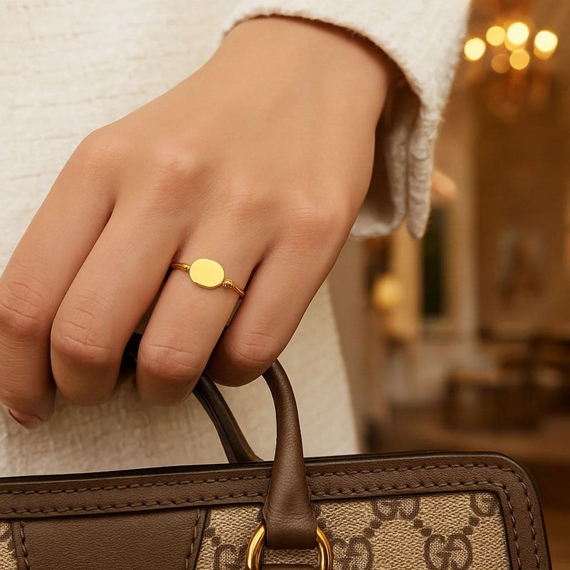 14k Yellow Gold Ring with Polished Oval Product Image