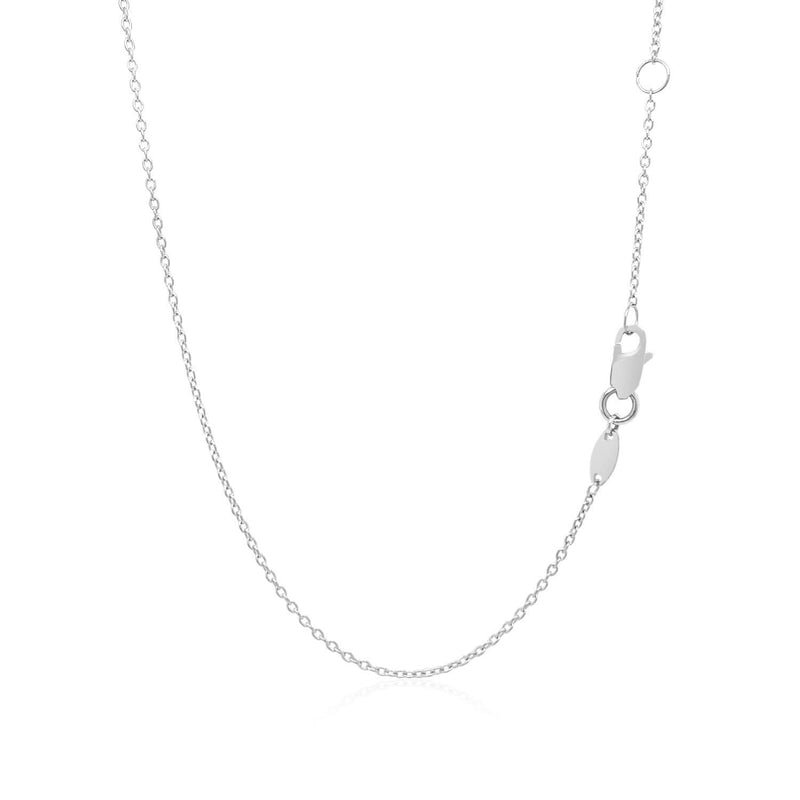 14k White Gold Smooth Flat Horizontal Bar Style Necklace Product Image