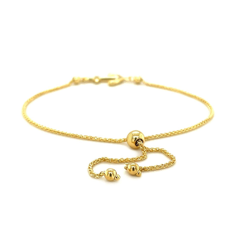 14k Yellow Gold Anchor Design Adjustable Lariat Bracelet Product Image