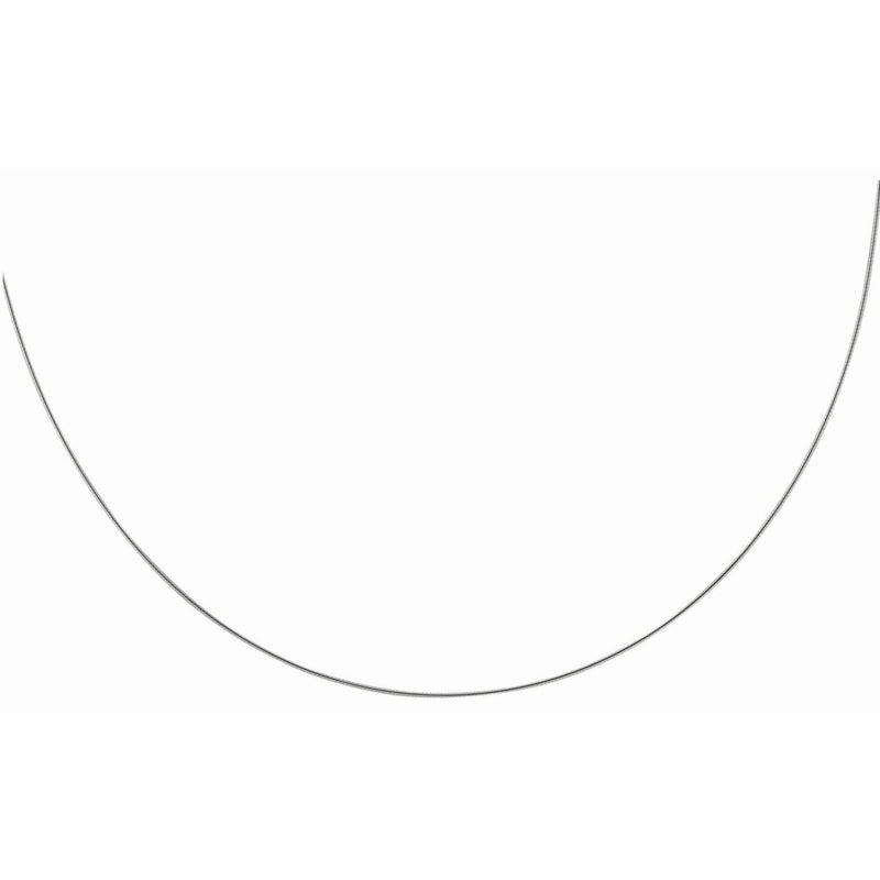 Sterling Silver Round Omega Style Chain Necklace with Rhodium Plating (1.55mm) Product Image