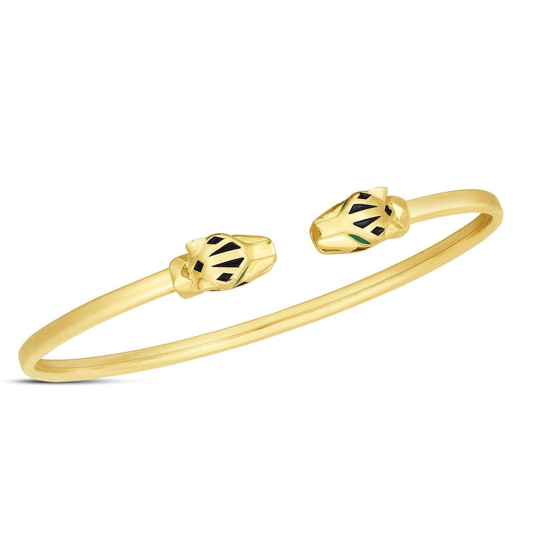 14k Yellow Gold Panther Bangle (3.00 mm) 14K yellow gold panther bangle with 3 mm round band