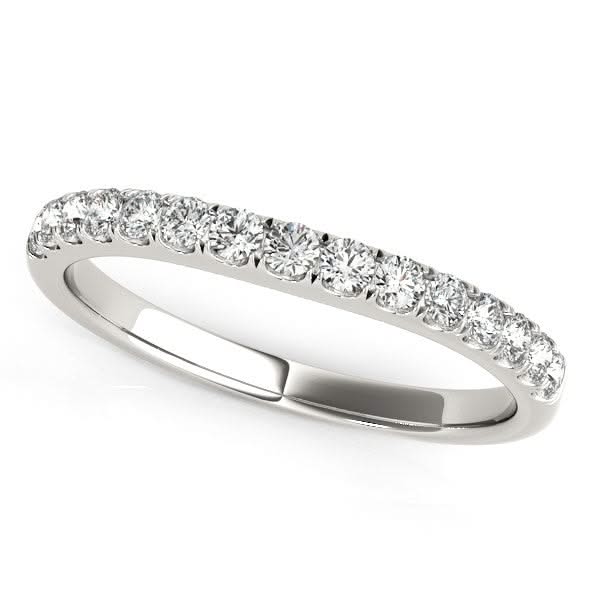 14k White Gold Pave Set Style Diamond Wedding Band (1/4 cttw) 14K white gold ring with pave-set round diamond stones