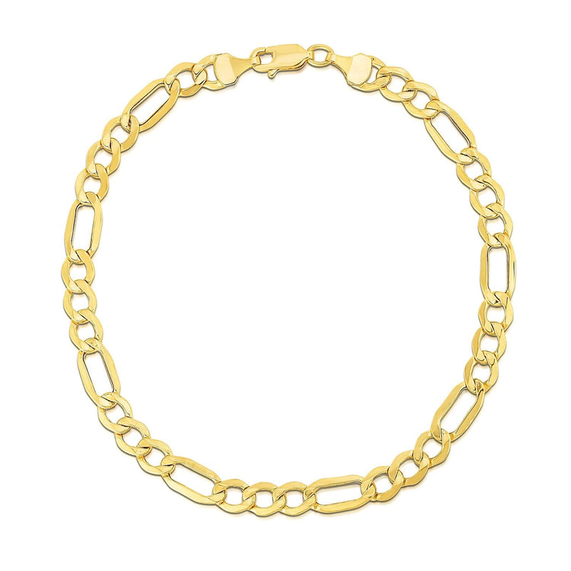 10k Yellow Gold Lite Figaro Bracelet (5.60 mm) 10K yellow gold Figaro chain bracelet, 5.60 mm width with lobster clasp