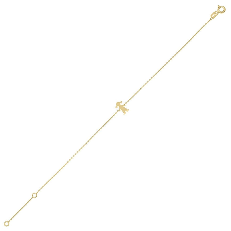14K Yellow Gold Girl Bracelet 14K yellow gold linked bracelet with secure clasp closure