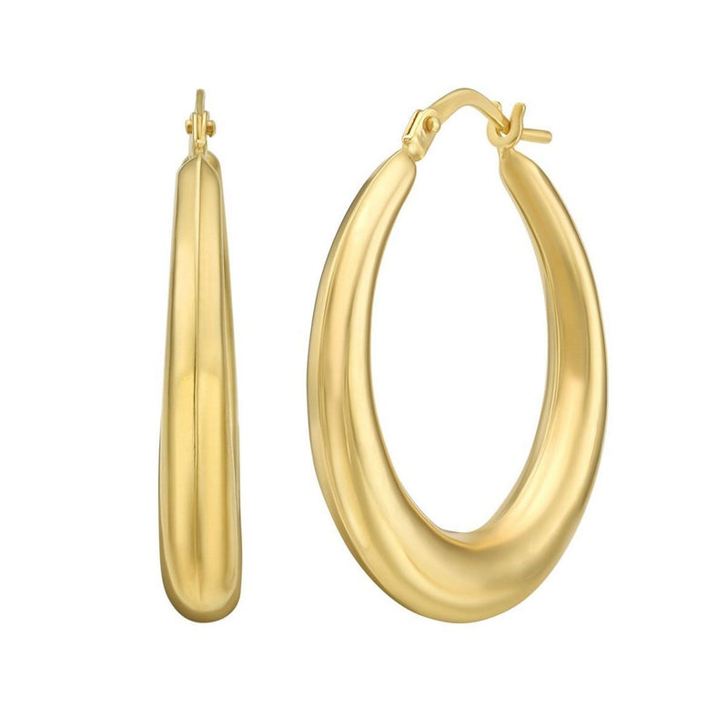 14K Yellow Gold Round Back to Back Hoop Earrings 14K yellow gold round back to back hoop earrings with polished finish