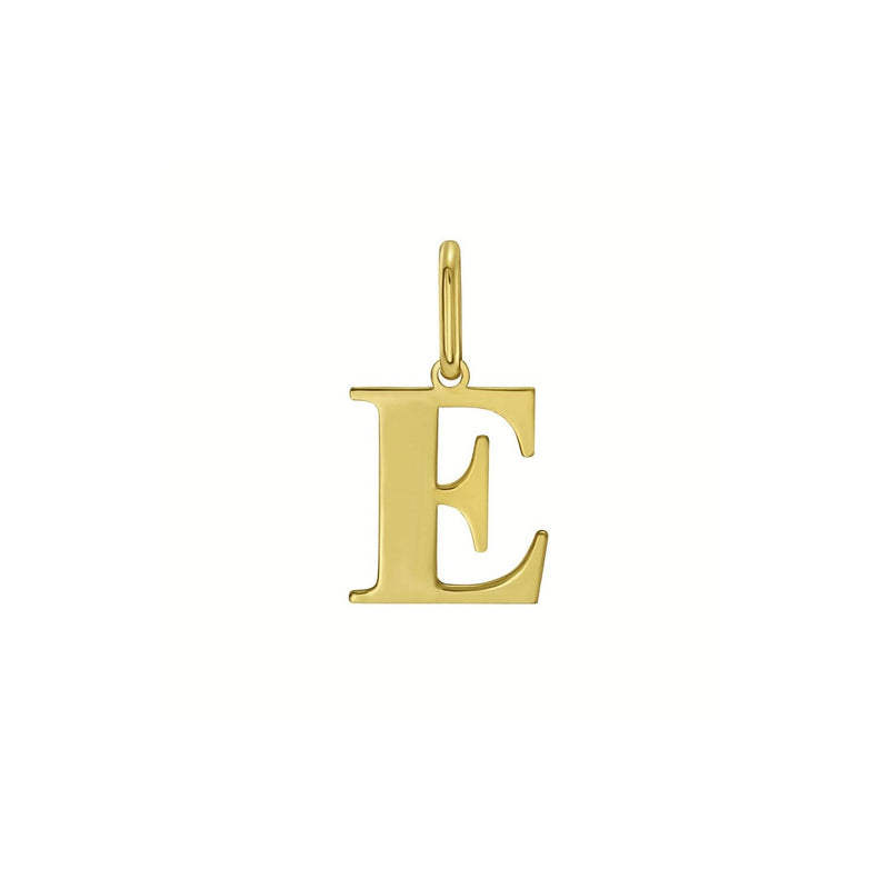 14K Yellow Gold Initial E Charm Pendant 14K yellow gold initial E charm pendant with soldered top bail