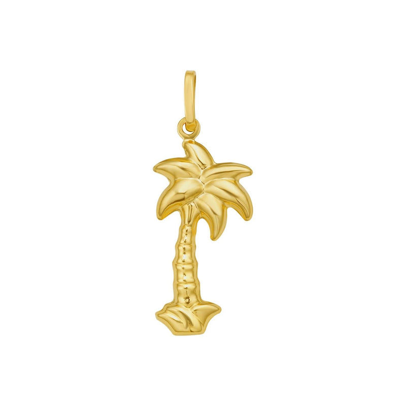 14K Yellow Gold Polished Palm Tree Charm Pendant 14K yellow gold polished palm tree charm pendant with closed bail