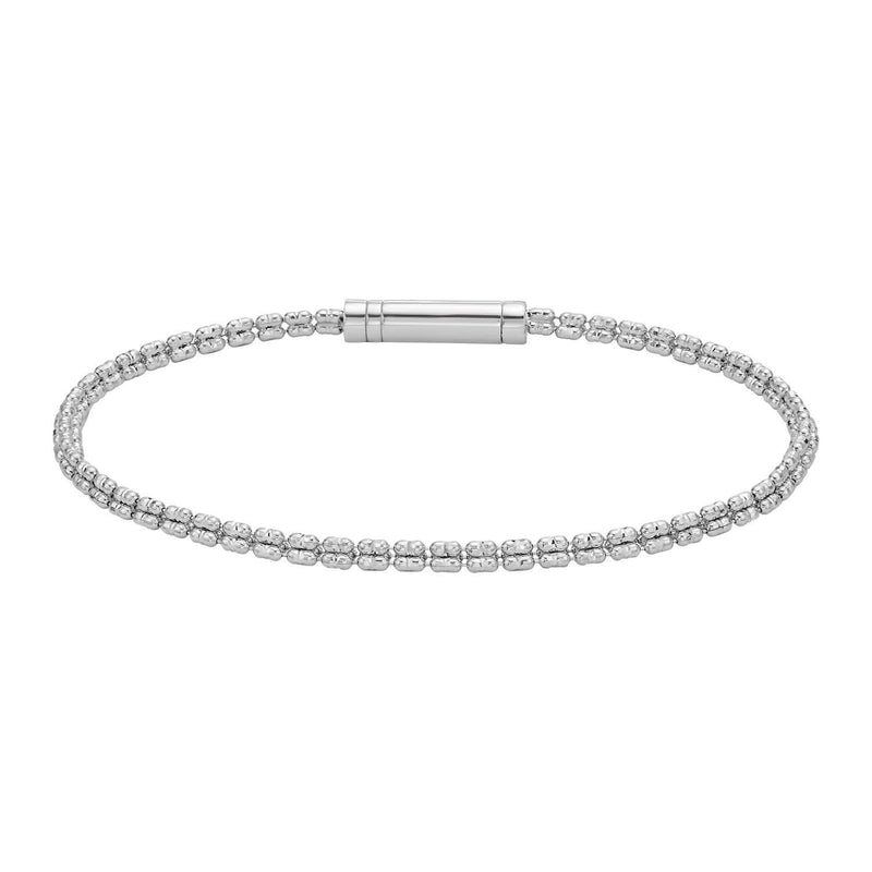 14K White Gold Fancy Ice Chain Bracelet (2.70 mm) 14K white gold fancy ice chain bracelet with faceted links, 2.70 mm width