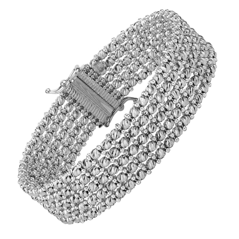 Medium Red Carpet Bracelet in 14K White Gold (14.10 mm) 14K white gold medium red carpet bracelet with wide polished links