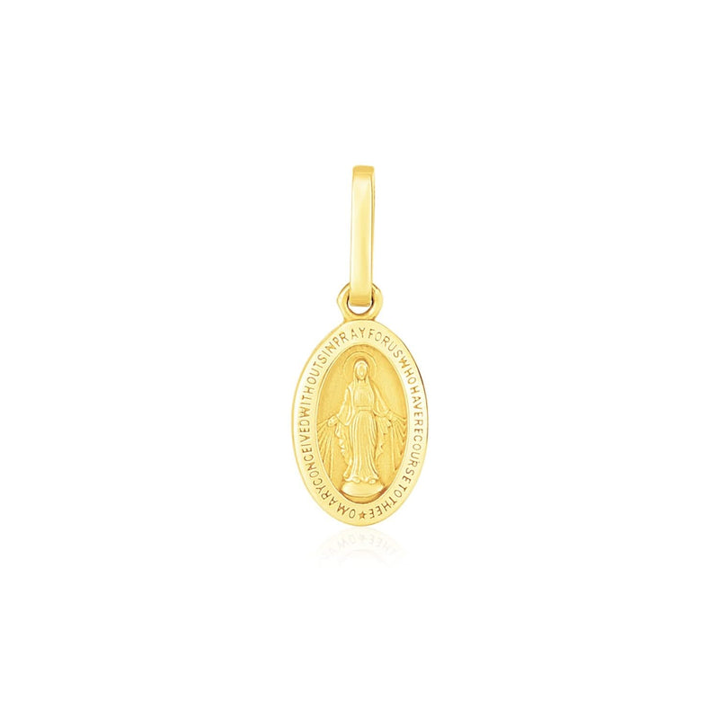 14k Yellow Gold Oval Religious Medal Pendant Product Image