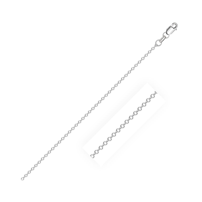 10k White Diamond Cut Cable Link Chain (0.87 mm) 10K white gold cable link chain with diamond-cut faceted links