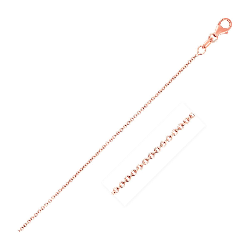 14k Pink Gold Round Cable Link Chain (1.10 mm) 14K pink gold cable link chain with round links, 1.10 mm gauge